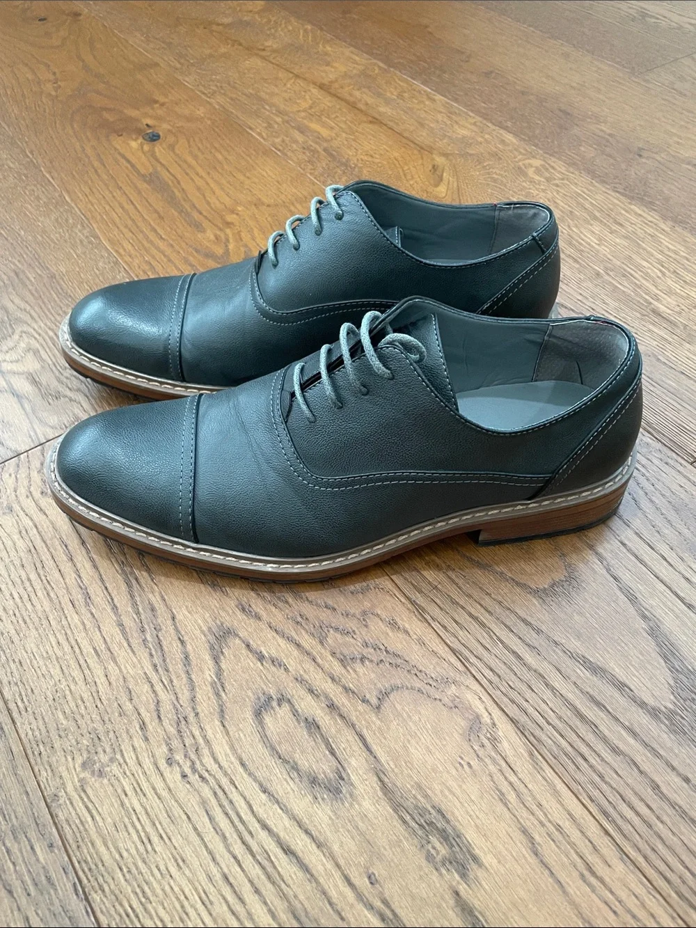 Perry Ellis Portfolio Jess Men’s 10.5 – Gray Leather Dress Shoes